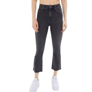 Urban Outfitters Kick Flare High Rise Cropped Black Jeans